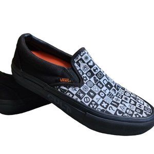 Vans X Cult Checker Black/White Slip On Pro BMX Skate Shoes Men's 5.5